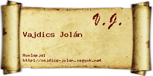 Vajdics Jolán névjegykártya