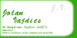 jolan vajdics business card